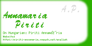 annamaria piriti business card